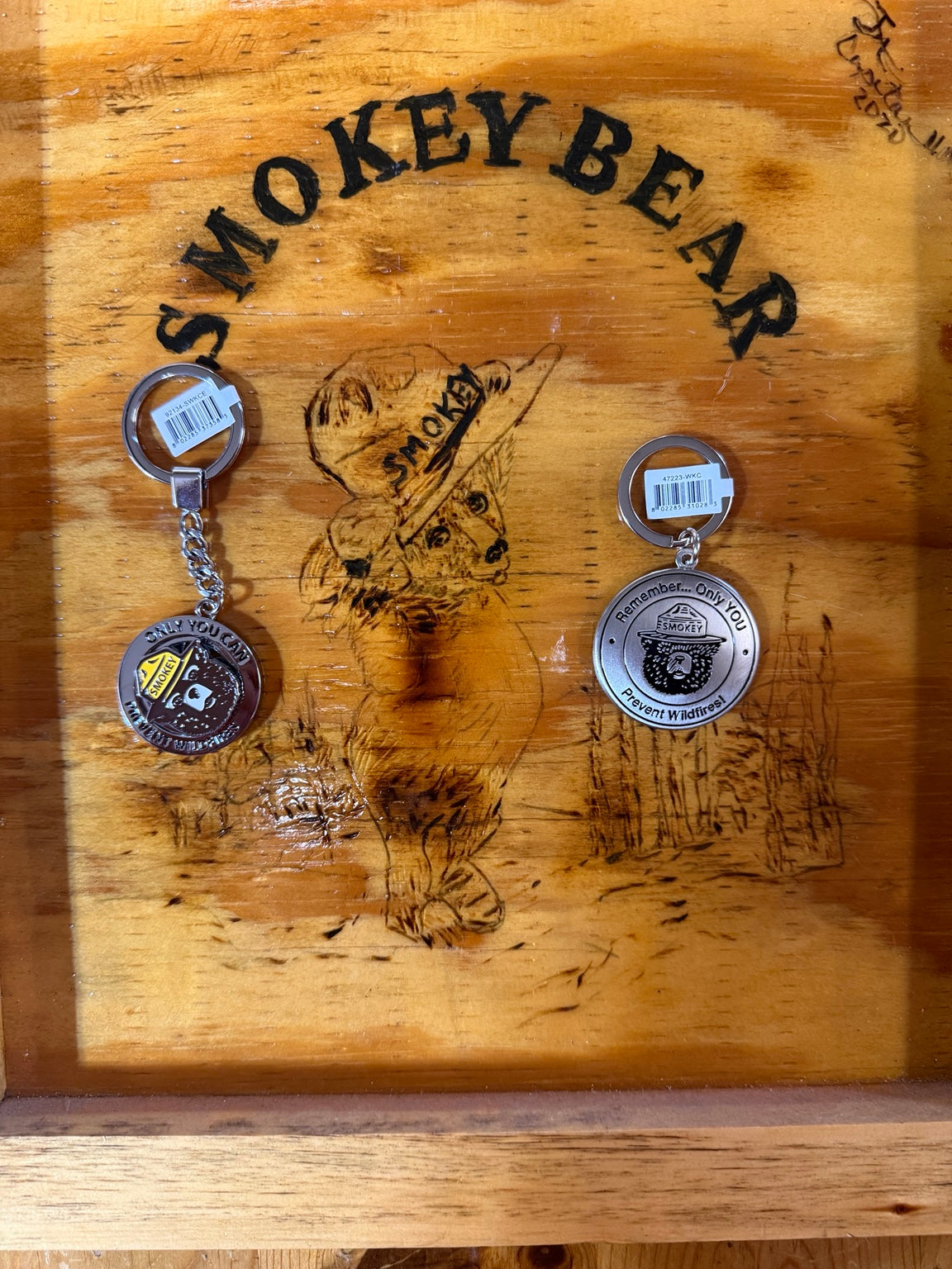 Smokey Bear Metal Keychains - 2 pack